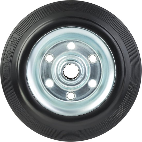Massief rubberen wiel 80 mm - Steekwagens - 50 kg draagkracht - Stalen velg van Merkloos	 — afbeelding 2