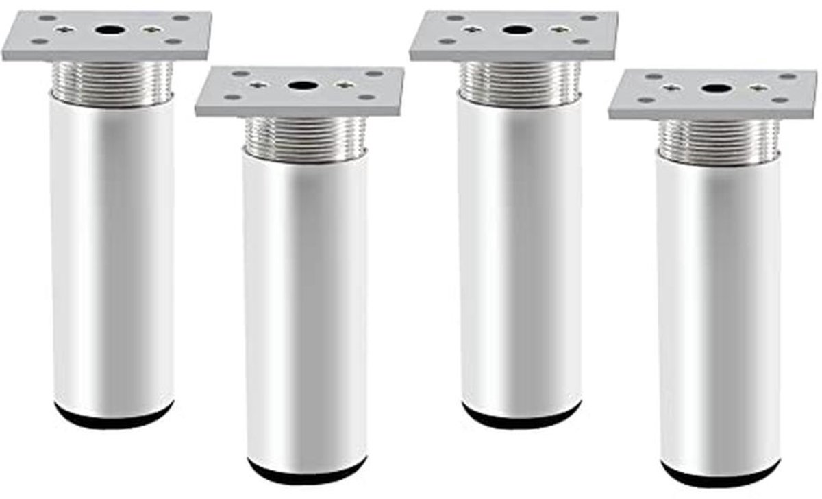 Verstelbare Meubelpoten - Tafelpoten Aluminiumlegering 100 mm - Hoogte Instelbaar 0-20 mm - Set van 4
