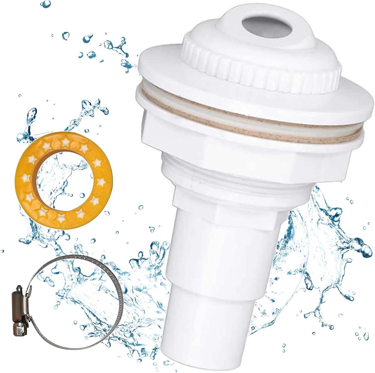 Allecta - Pool inlaatmondstuk wit 38/32 mm voor stalen wandzwembaden - skimmer zwembadsproeier