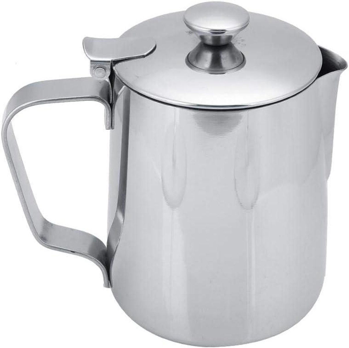 Allecta - Roestvrijstalen schuimbeker met deksel voor latte koffie (350 ml)