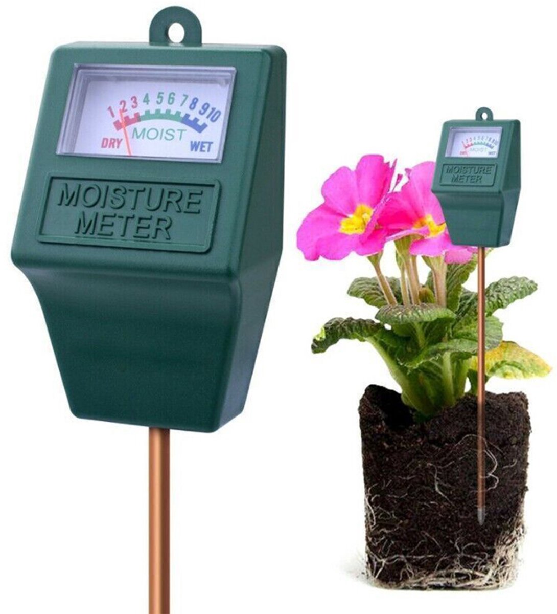 Vochtmeter - Watermeter planten - Bodemvocht - Planten water geven - Moestuin / tuin accessoire - Binnen en buiten - Jonyx
