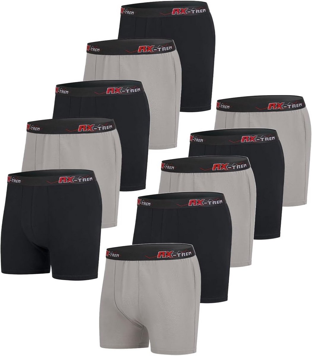 Set van 10 Heren Boxershorts - Comfortabele Effen Onderbroeken - Ook Verkrijgbaar in Grote Maten