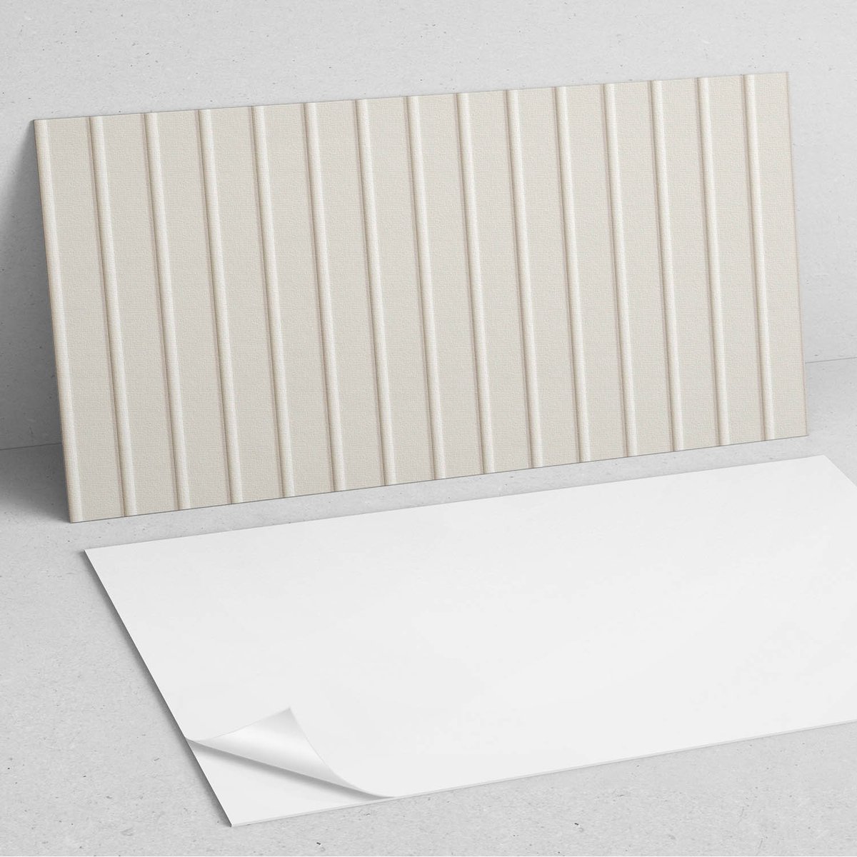 Coloray Wandpanelen Zelfklevend - Verticale textuurstrepen PVC Wandpanelen - 120 cm x 60 c