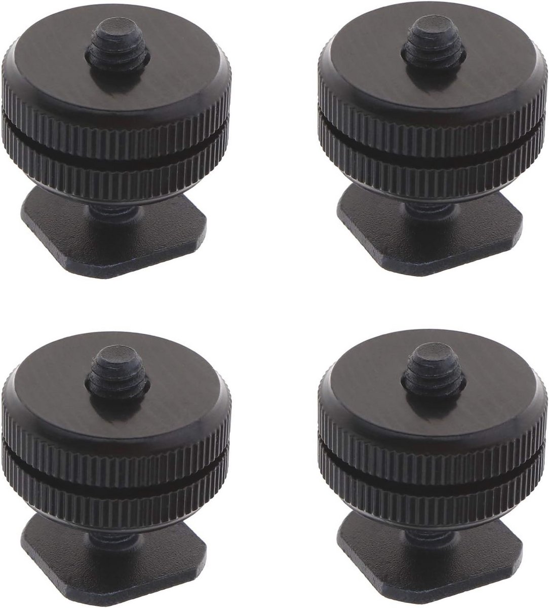 4 Stuks Camera 1/4" Hot Schoen Mount Adapter met Dual Moeren voor DSLR Statief