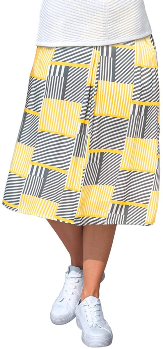 Goldner Rok Moderne printrok van soepelvallende viscose