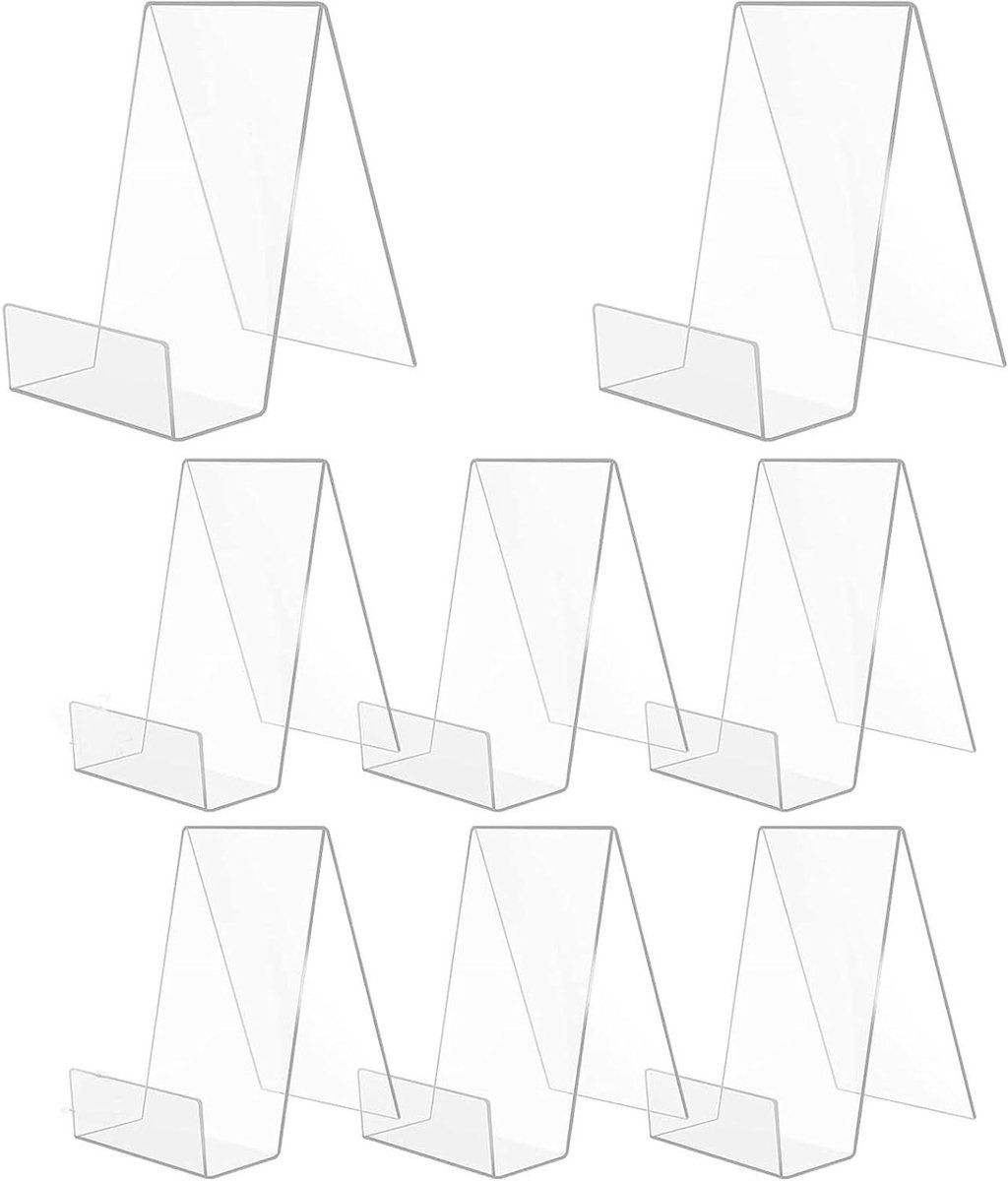 Allecta - Transparante boekstandaard van acryl, 8 stuks, voor fotoalbums, boeken, muziekbladen.