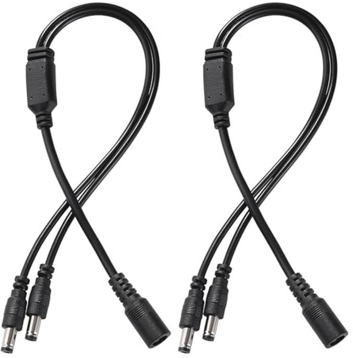 2 Stuks 5.5x2.1 mm 5-24 V DC Voedingssplitterkabel - 2-Weg DC Power Splitter voor CCTV, LED-Lichten en Routers