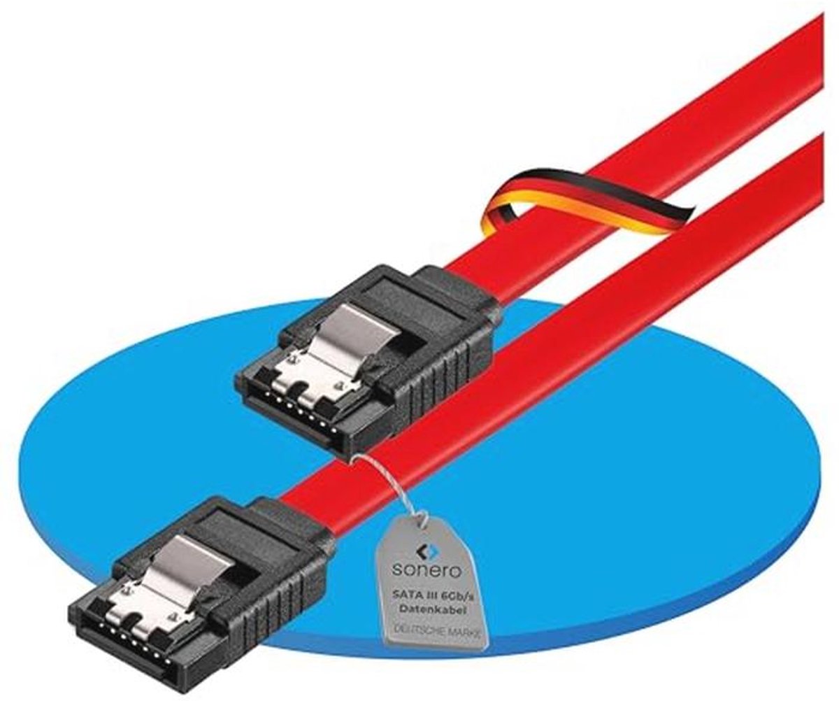SATA III Datakabel 6Gb/s - 0,30m - Rood