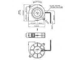 Radiale ventilator 50mm x 50mm x 15mm DC 12V 5000 tpm 40 dBA vapo lagers