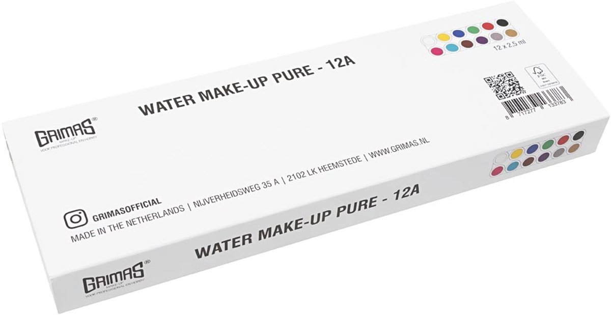 Grimas Water Make-Up - Schmink palet met 12 kleuren - Waterbasis — afbeelding 6