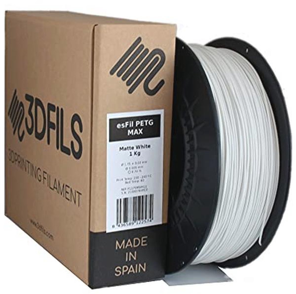 PETG Filament voor 3D-printen - 1,75 mm - 1 kg - Mat Wit
