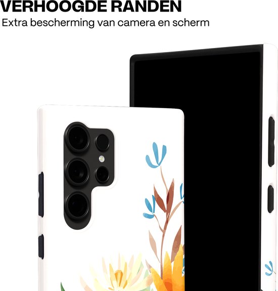 Casetastic Hoesje Geschikt voor Samsung S24 Ultra - Stijlvolle Beschermende Duo-layer Case - Stralend geel