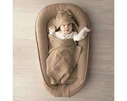 PaLulli Babynestje van 100% mousseline katoen, premium knuffelnest, babynestje, 100 x 60 cm, klittenbandklep, aankleedkussen, knuffelbed, cocon voor babybed - baby's en zuigelingen ... (bruin)