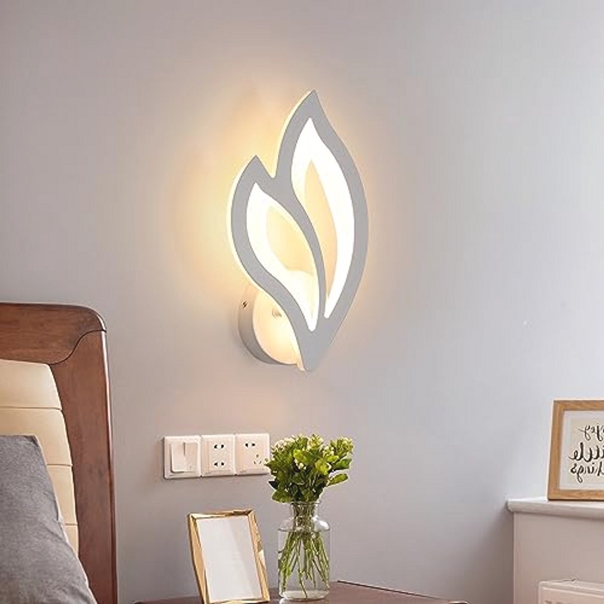 Moderne Led-wandlamp met Bloemvorm, 13 W, Warm Wit Licht, 1500 Lumen voor Slaapkamer en Woonkamer