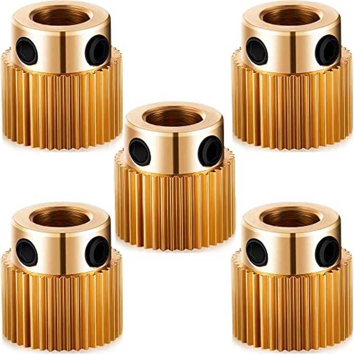 5x 40 Sprocket Gear voor 3D Printers - Messing Extruder Drive Gear