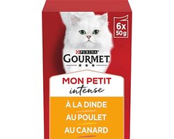 GOURMET Mon Petit met Kip, Kalkoen, Eend Kattenvoer nat 6 x 50g (48 Portiezakje; 2,4kg)
