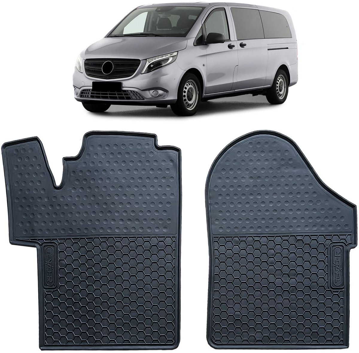 Premium Rubber Automatten voor Mercedes V-Klasse W447 (vanaf 2014) Perfect Passend Winter Modder