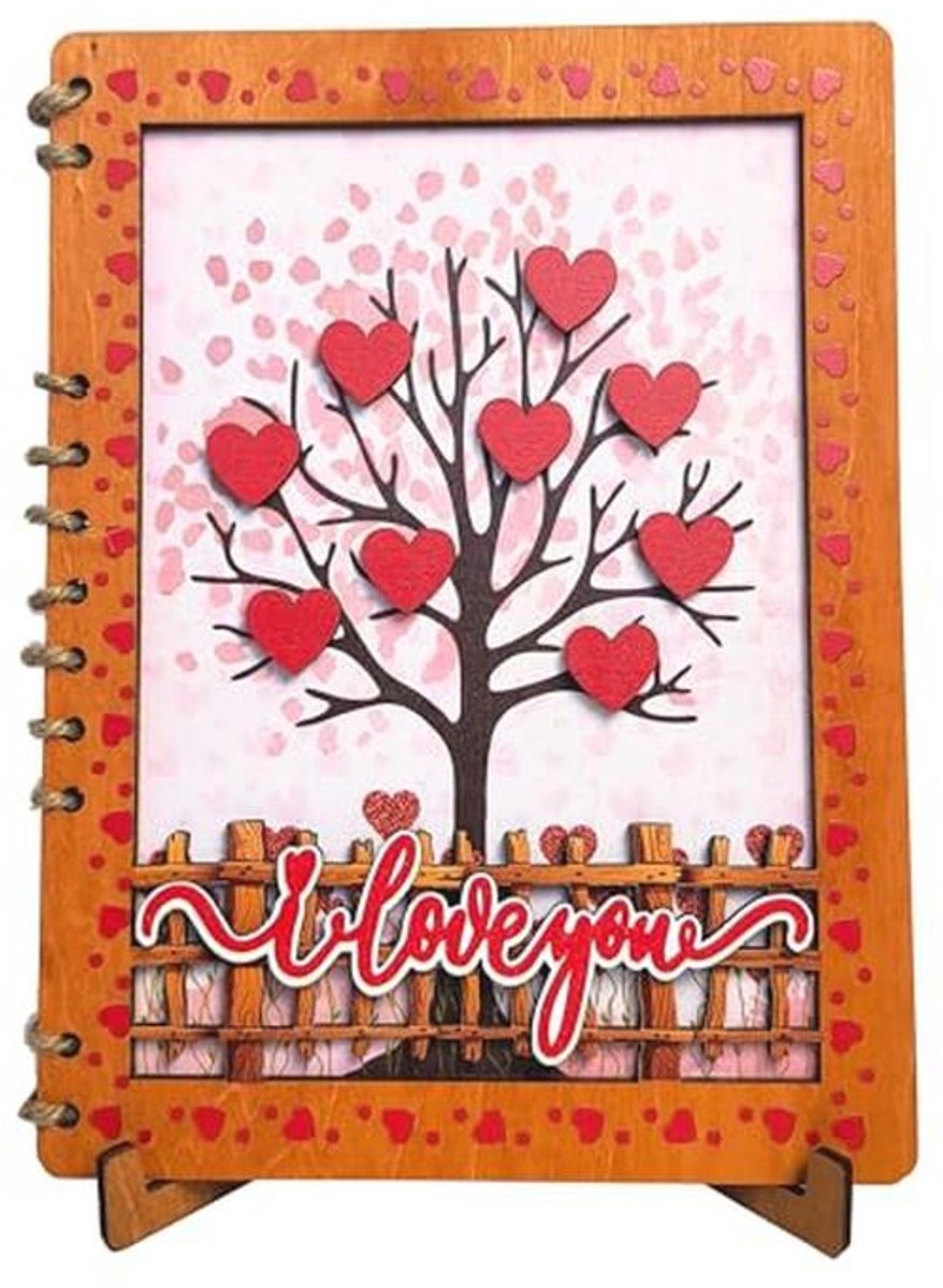 Houten Valentijnskaart - Unieke Wenskaart voor Hem en Haar