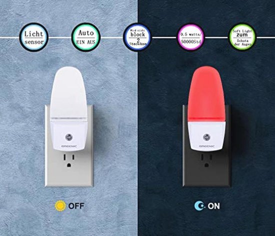 Slim Nachtlampje met Automatische Sensor - Energiebesparend LED Nachtlampje van Merkloos — afbeelding 3