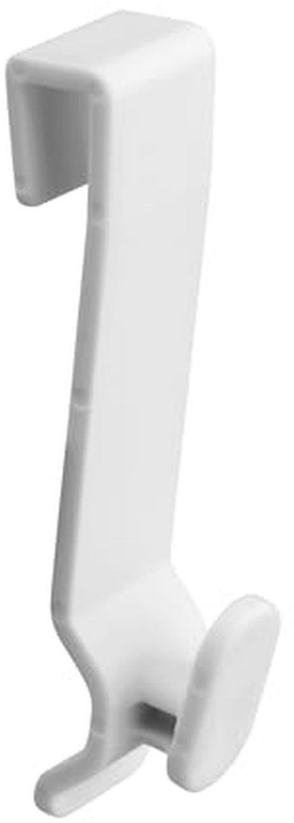 Douchecabinehaken set van 4, wit, 8 mm, kunststof haken voor vochtige ruimtes
