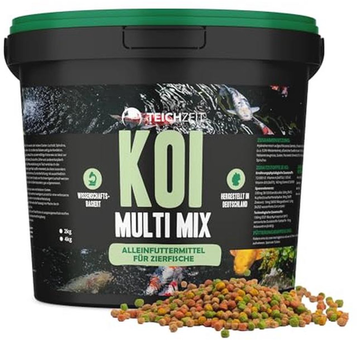 Visvoer voor koi en vijvervissen | Drijvende voedermix voor gezonde tuinvijvers | 15 kg