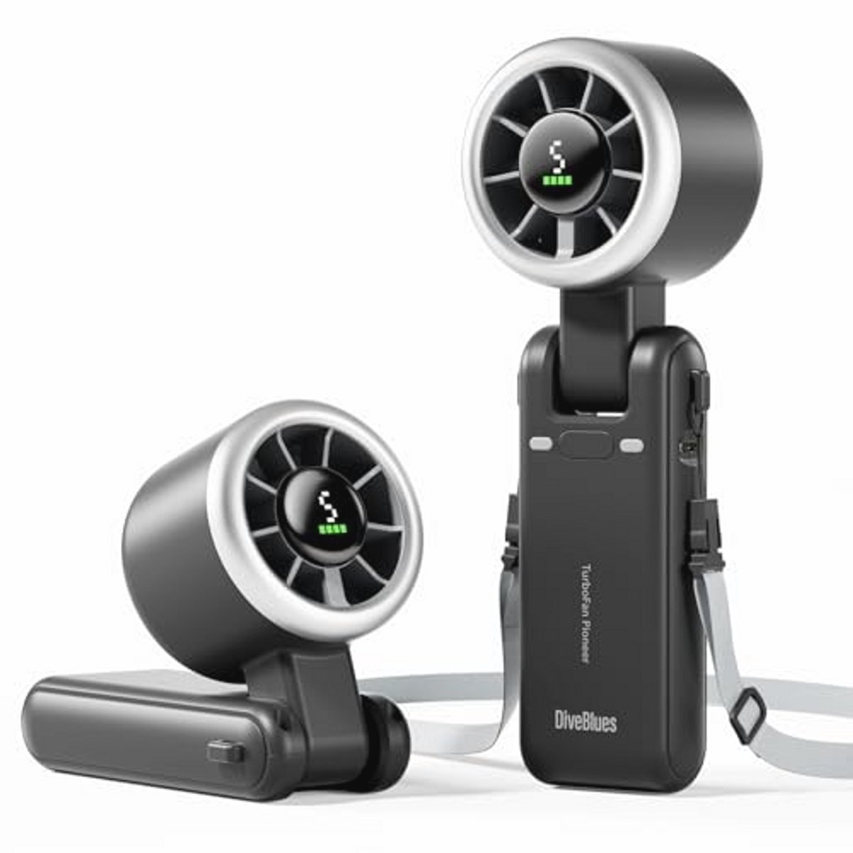 Draagbare Handheld Turboventilator met 5 Versnellingen en Air Turbo Tech voor Buitenactiviteiten