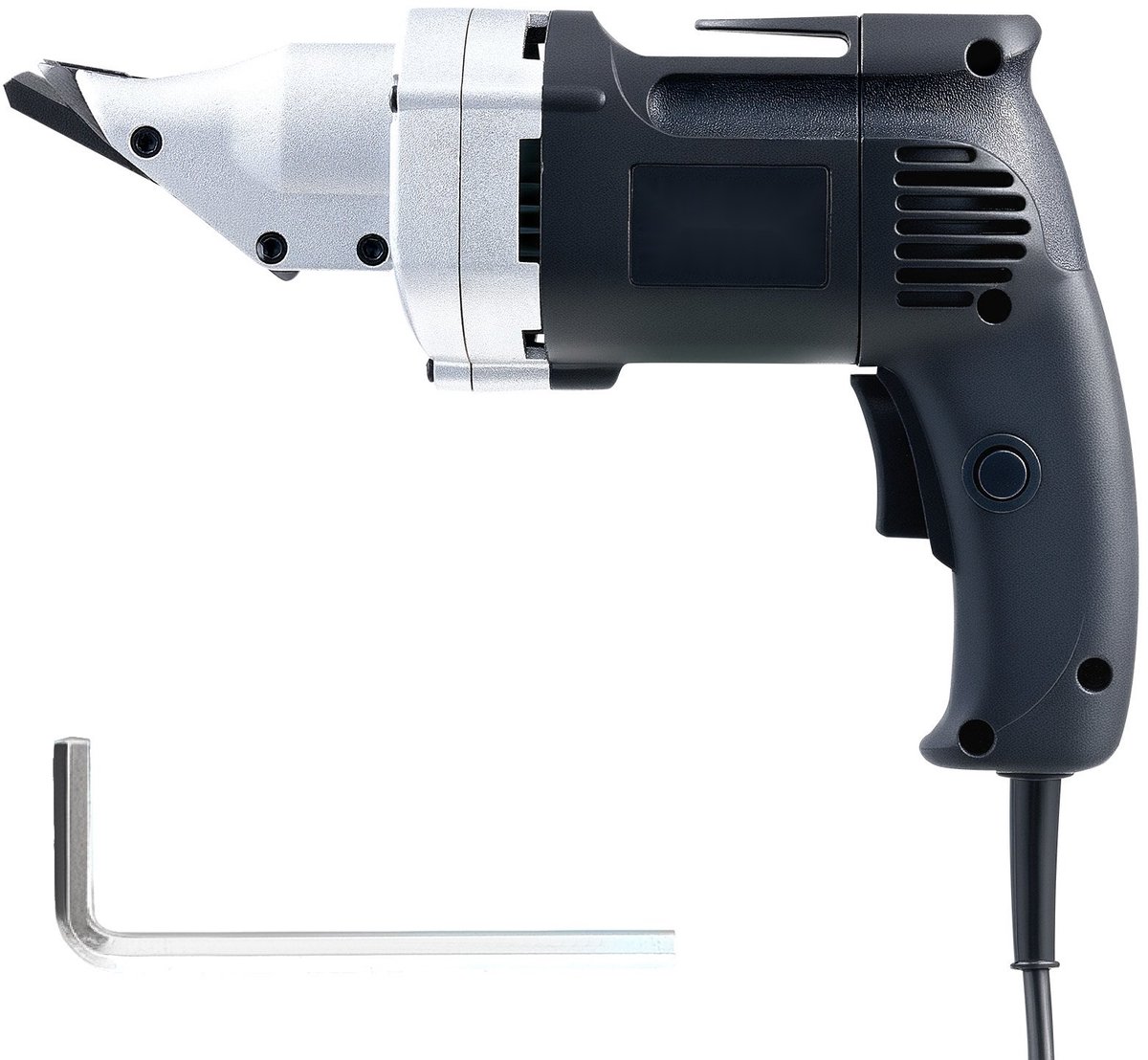 Elektrische Plaatschaar - Metaalschaar Met Snoer - Motor 4,0 A - 360° Draaibare Kop - Variabele Snelheid - Tot 1,22 mm Gegalvaniseerd Staal / 1,0 mm RVS - Schone Snede