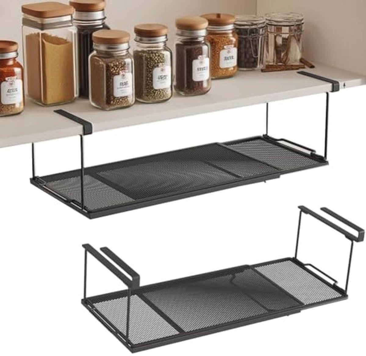 Verstelbare Hangmand voor Onderkasten - Ruimtebesparende Organizer van Metaal (38-70 cm)