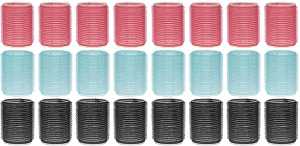 Set van 24 zelfklevende haarkrullers voor hittevrije krulstyling in trendy kleuren