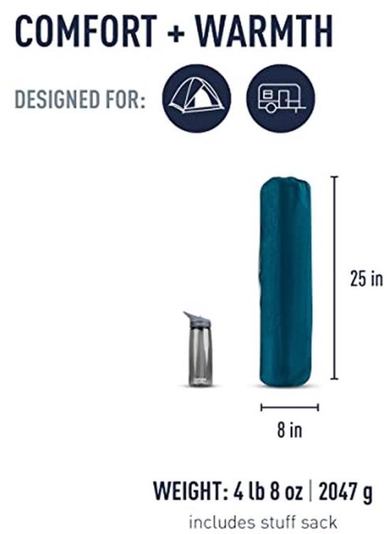 Zelfopblazende Slaapmat voor Winter Camping - Comfort Deluxe - 4 Seizoenen - 183 x 64cm van Merkloos — afbeelding 2