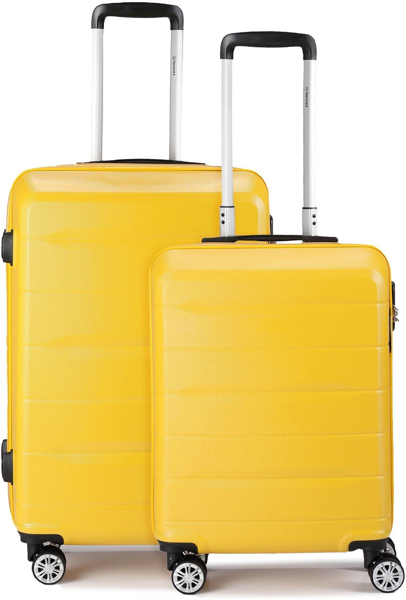 Benzi 5583 4 wielen Kofferset 2-delig - Harde bagage - TSA slot - gelb