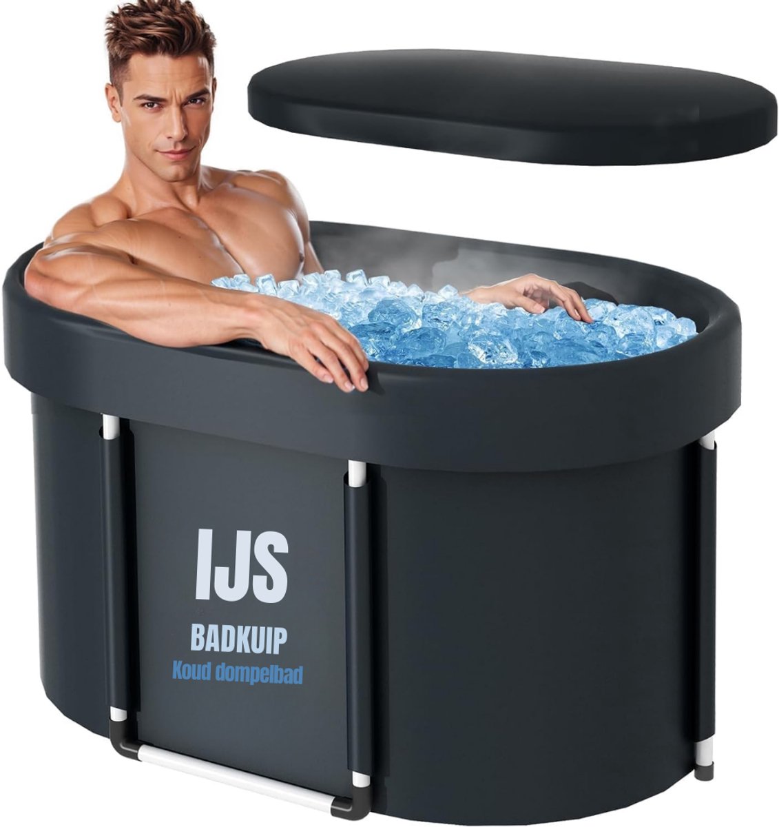 MMM® Ice Bath - Ijsbad - Zitbad - Zwart - 105cm x 65cm x 65cm