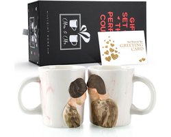 Romantische koffiekopjes set voor koppels - 400 ml, perfect voor Valentijnsdag, bruiloften en verjaardagen
