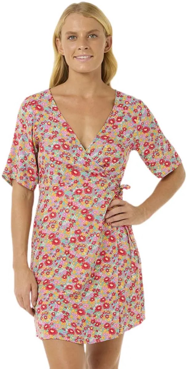 Rip Curl Las Dalias Ditsy Wrap Dress Blauw
