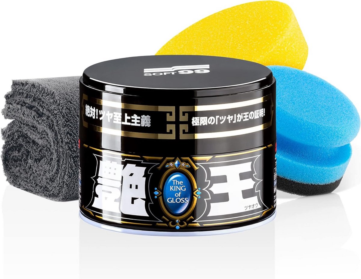 Car Sealant Wax Set voor Donkere Lak - Zachte Wax, Waterafstotend, 300gr met Applicator en Polijstdoek