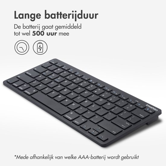 imoshion Compact Draadloos Toetsenbord Ergonomisch - QWERTY - Bluetooth Keyboard - Zwart