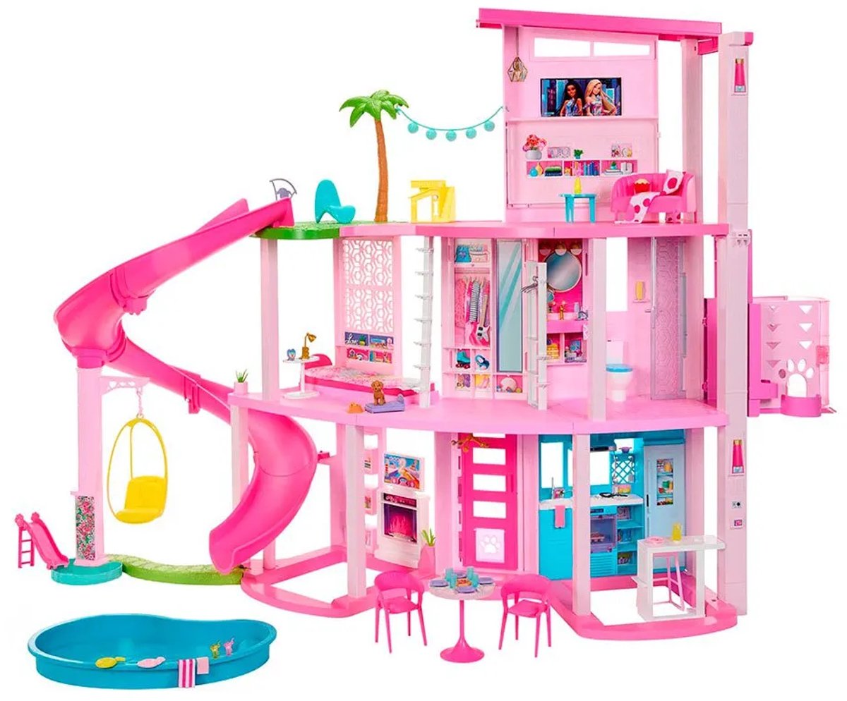 Barbie Droomhuis Poppenhuis – 114 cm Hoog - Met Glijbaan en 75+ Accessoires — afbeelding 12