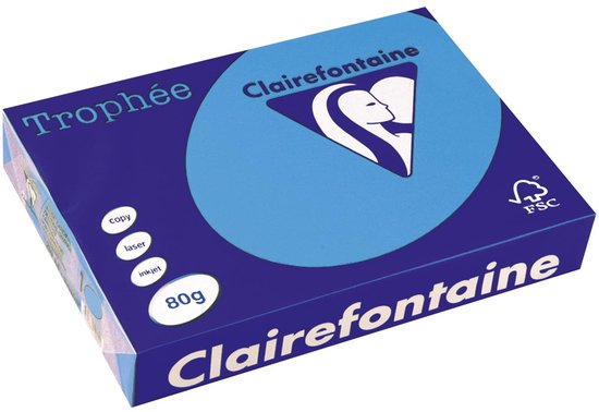 Clairefontaine Trophée Intens | gekleurd papier | A4 | 80 g | 500 vel | koningsblauw