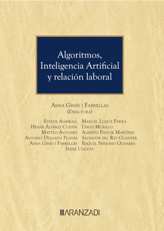 Algoritmos, inteligencia artificial y relación laboral - cover