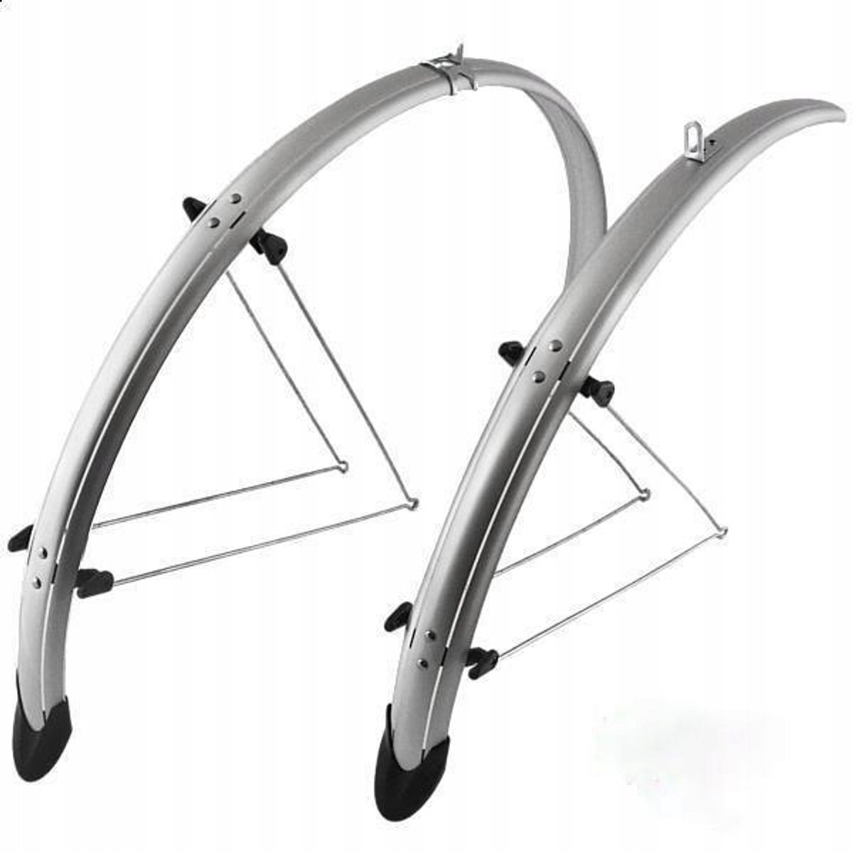 Orion 28" Zilveren Fietsspatborden 41mm Compleet met Beugels