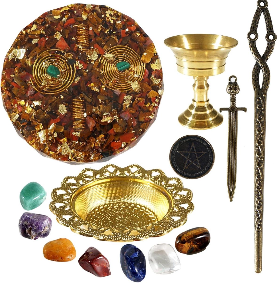 Provento - Kit met 12 Genezende Chakra Kristallen voor Reiki, Meditatie en Spirituele Healing