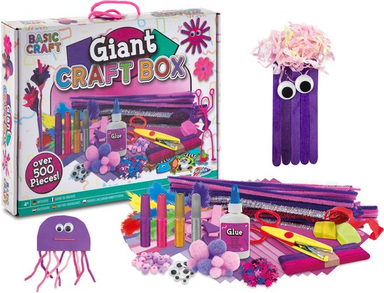 Knutselen Meisjes 500pcs - Knutselkoffer voor Kinderen - Creatief Speelgoed - Knutselpakketten - Joya Creative