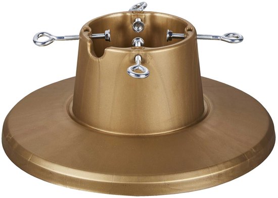 Famiflora kerstboomvoet met schroefklem - goud - geschikt voor kerstbomen tot 210 cm - met waterreservoir - Gouden kleur geeft je kerstboom meteen luxe uitstraling