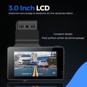 AZDome dashcam met 3.0 inch LCD scherm en compact design voor achter de spiegel.