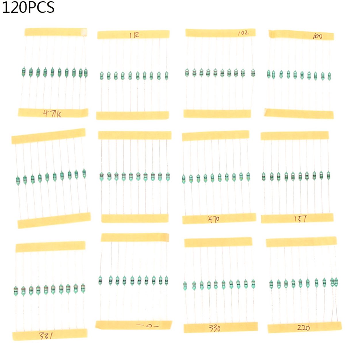 120 stuks 1/4W gekleurde ringinductorset met 12 kleureninductie voor elektronisch onderdeel