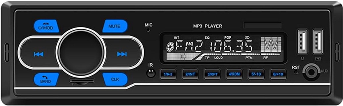 Autoradio met DAB+/FM Radio, Bluetooth, Dubbele USB en TF-kaart Lezer