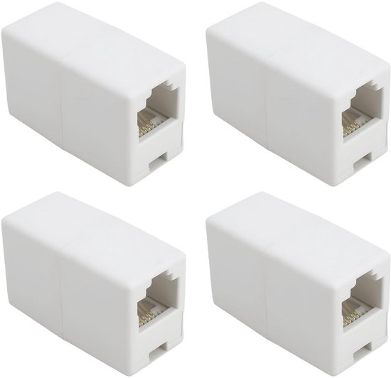 4x RJ11 (6P4C) Vrouwelijke Koppeling Adapter voor Telefoonlijn en ADSL ...