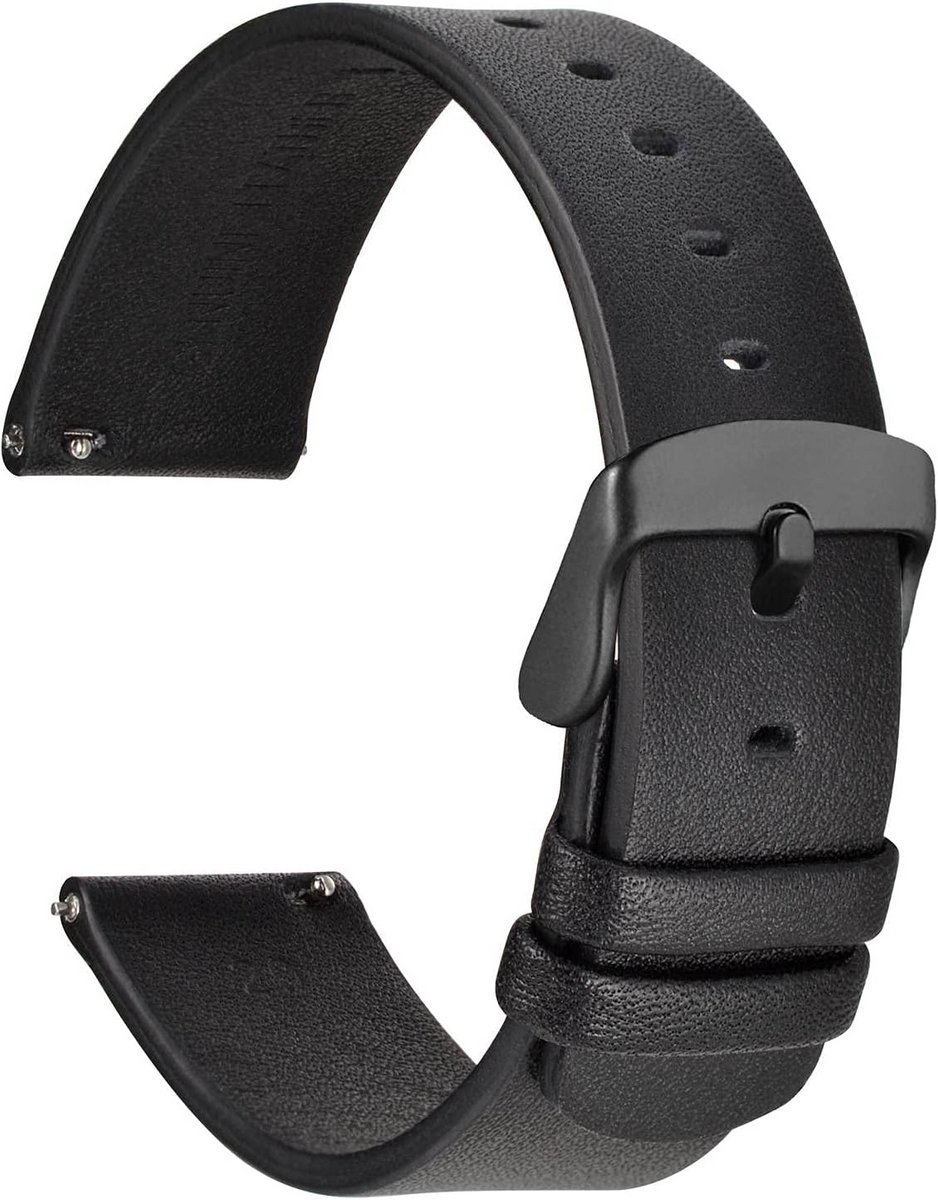 Fijn plat horlogebandje hoogwaardig leer snelsluiting 18 mm 20 mm 22 mm