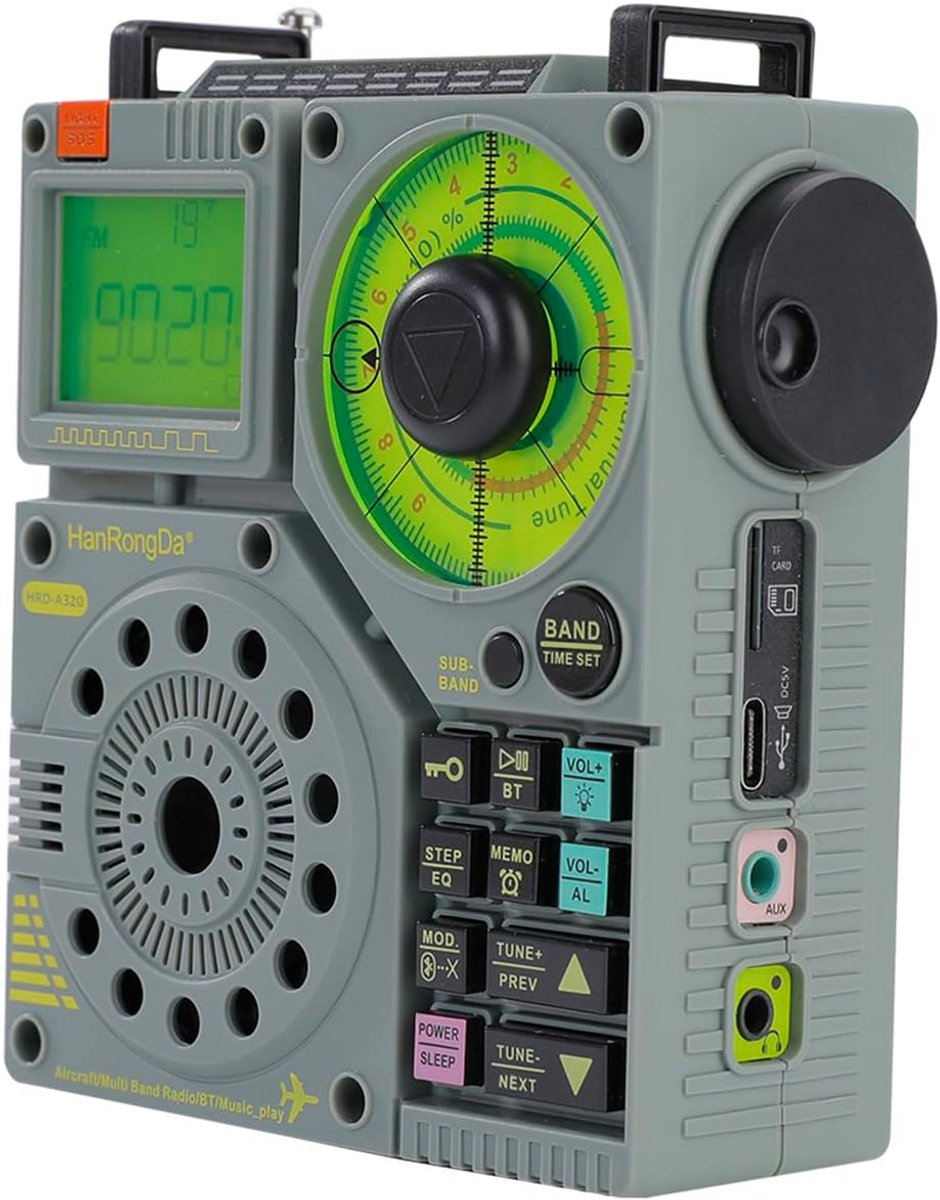 Draagbare Noodradio met Zaklamp, Bluetooth, TF-kaart MP3 Speler en Oplaadbare Batterij