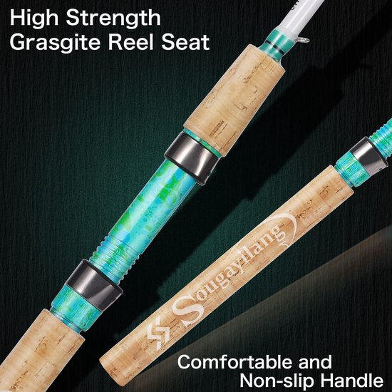 2-delige Hengel en Haspel Combo - 1.57m Grafiet & Glasvezel Vishengel Set — afbeelding 3